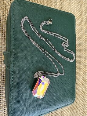 Swarovski crystal pendant with stainless steel chain